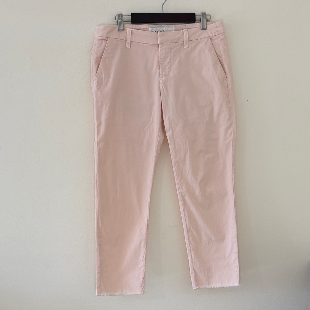 Frank Eileen Wicklow Italian Chino Pants Size 6 Cotton Ankle Stretch Blush Pink